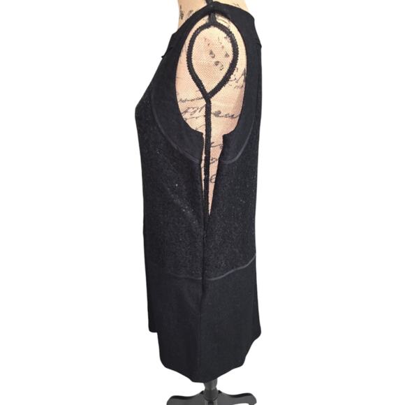 Ann Taylor Loft Wool Blend Shift Dress Sleeveless Inner Liner Sequin Size 8 - Picture 4 of 10